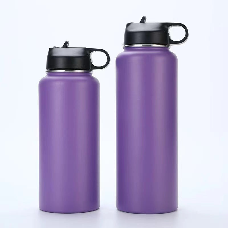 ICE COLD STAINLESS STEEL WATER BOTTLE WITH STRAW